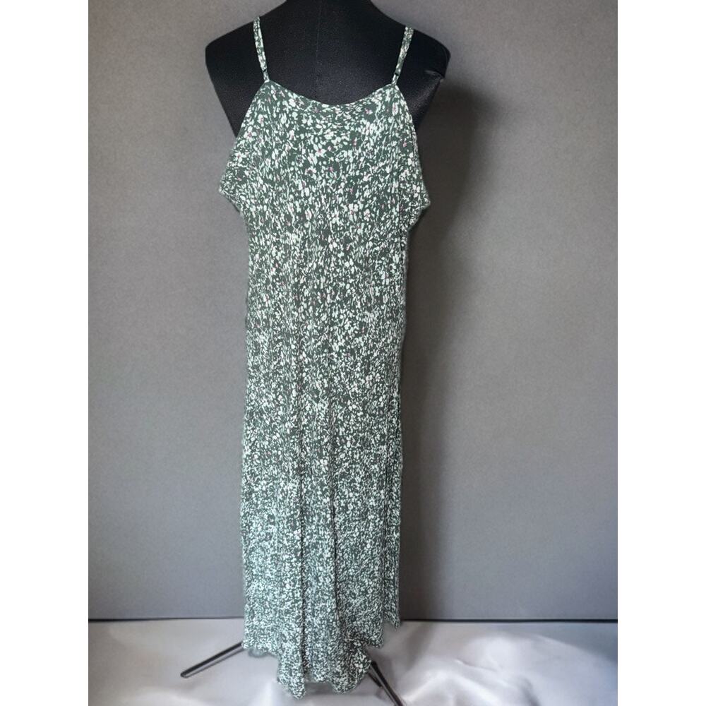 A New Day Target XXL Green Floral Midi Slip Dress Side Slits - Picture 4 of 8